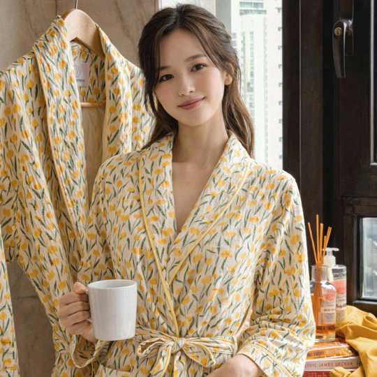 Yellow Tulip Robe (Family Size)