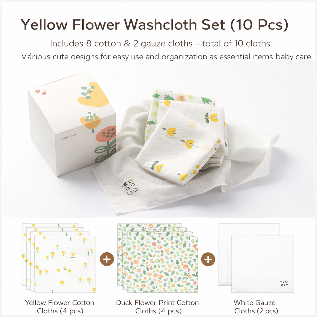 Baby Washcloth Set (10 pcs)