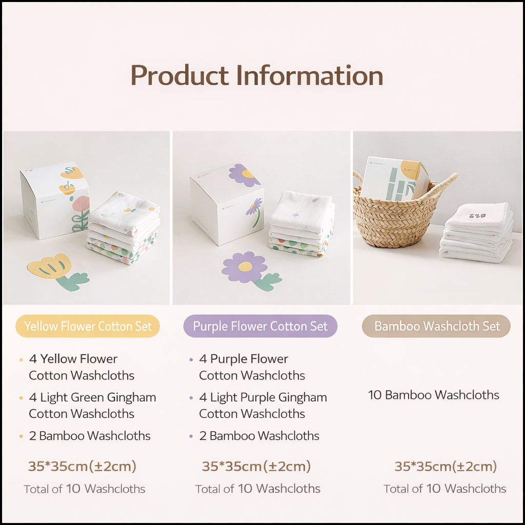 Baby Washcloth Set (10 pcs)